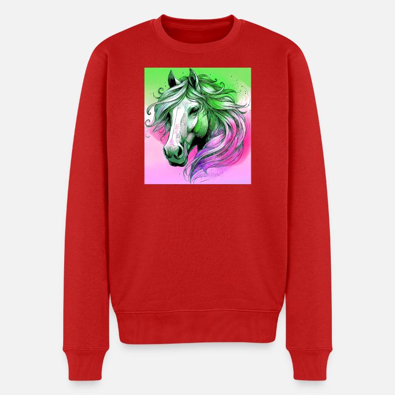 cheval - Pull Premium bio Homme - rouge