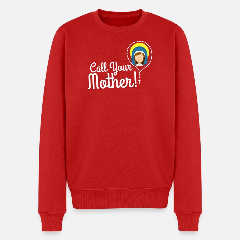 Nenne deine Mutter Illustration Tee - Männer Premium Bio Pullover - Rot