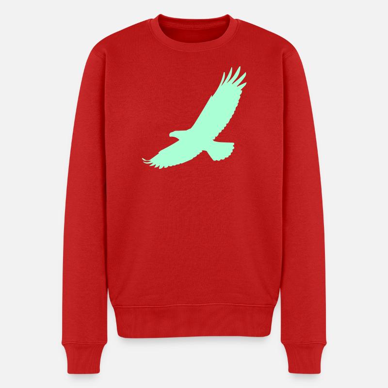 Falke im Flug - Männer Premium Bio Pullover - Rot