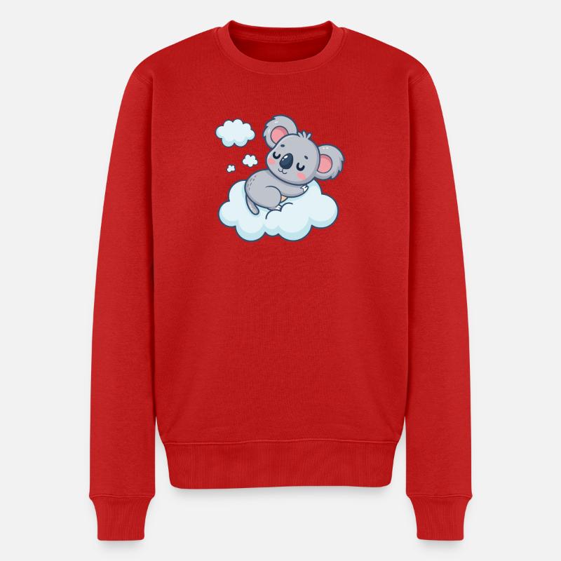 Schläfrige Koala-Wolke - Männer Premium Bio Pullover - Rot