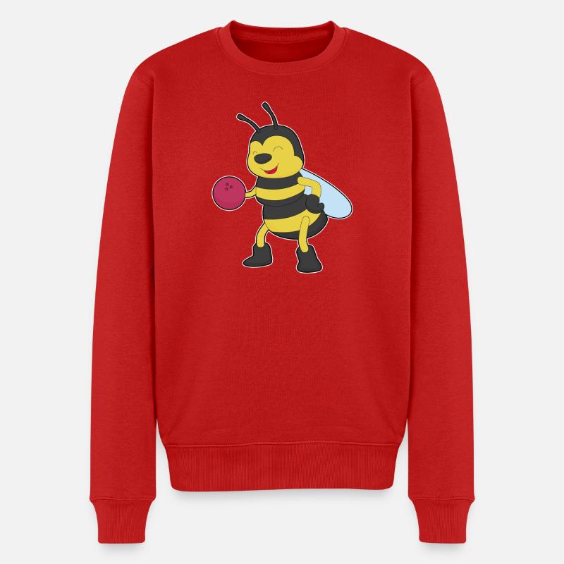 Biene Bowling Bowlingkugel Sport - Männer Premium Bio Pullover - Rot