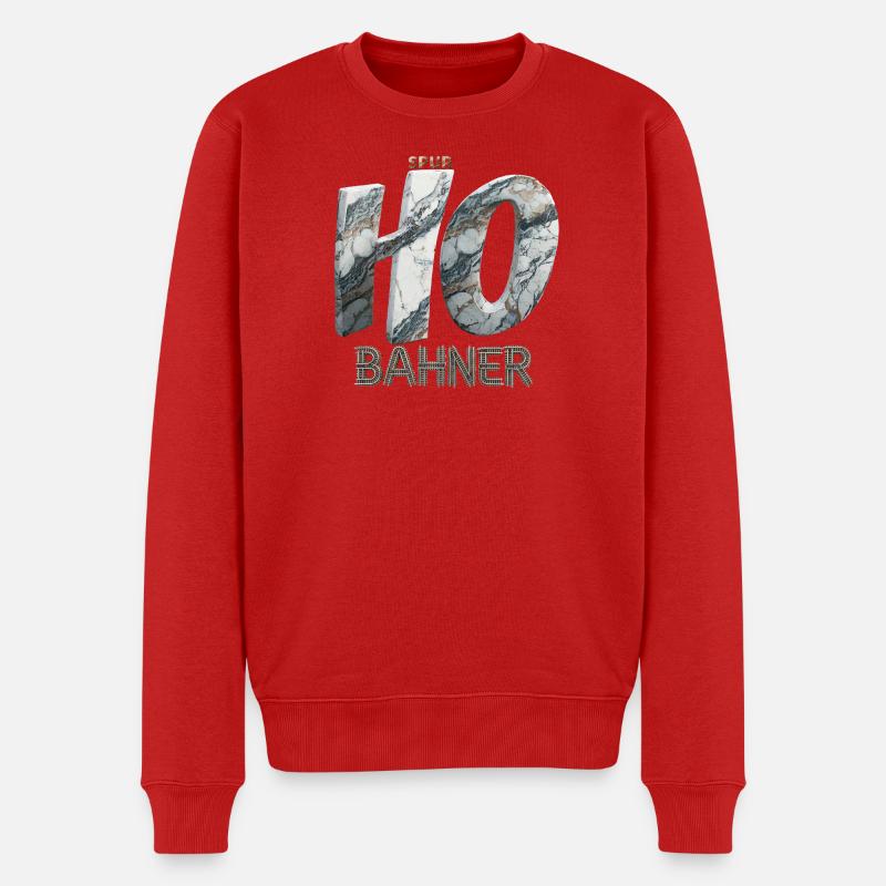 SPUR H0 BAHNER – Marmor Edition - Männer Premium Bio Pullover - Rot