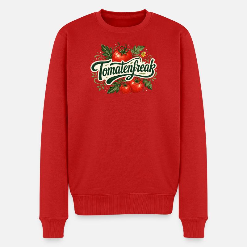 Tomatenfreak - Männer Premium Bio Pullover - Rot