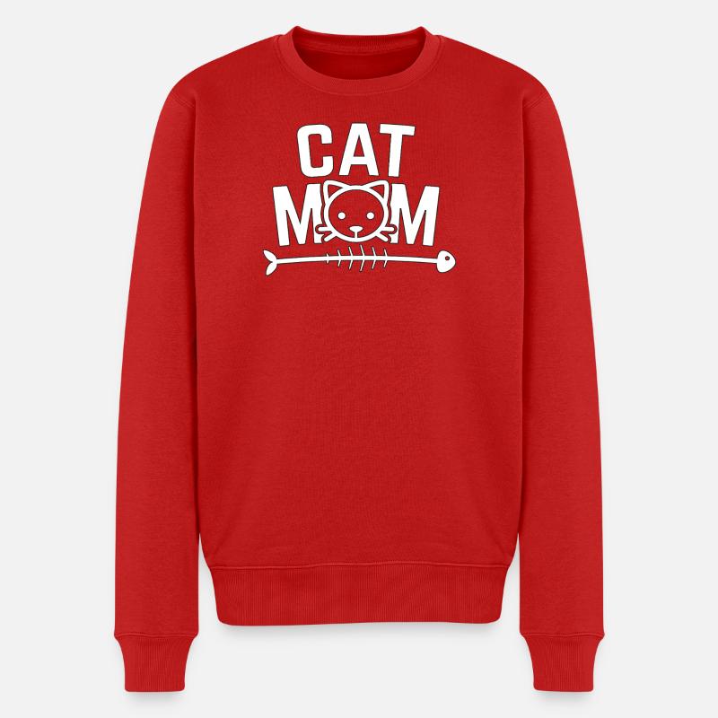 Katzen-Mama-Shirt - Männer Premium Bio Pullover - Rot