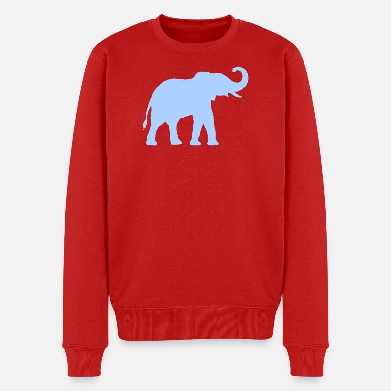 Blauer Elefantenumriss - Männer Premium Bio Pullover - Rot