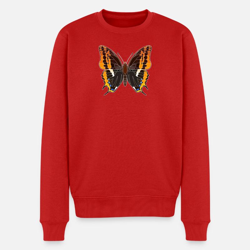 Erdbeerbaumfalter - Männer Premium Bio Pullover - Rot