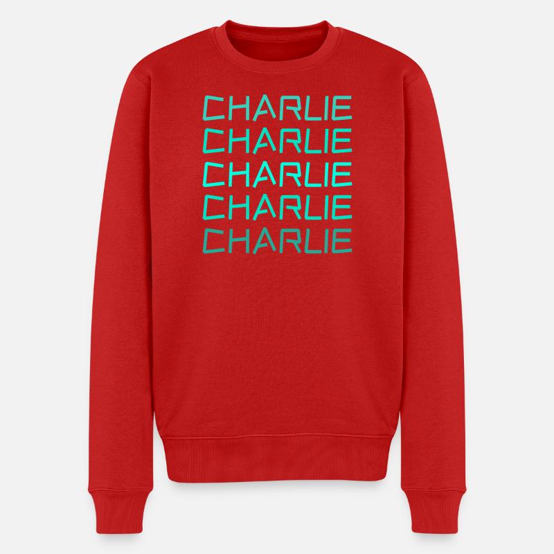 Charlie - Männer Premium Bio Pullover - Rot