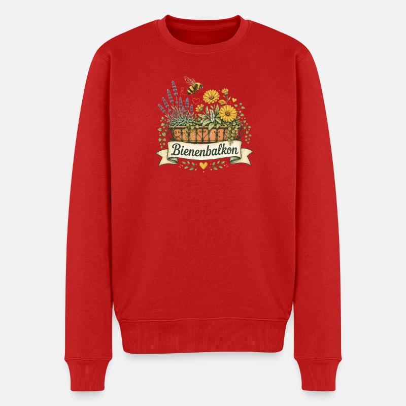 Bienenbalkon - Männer Premium Bio Pullover - Rot