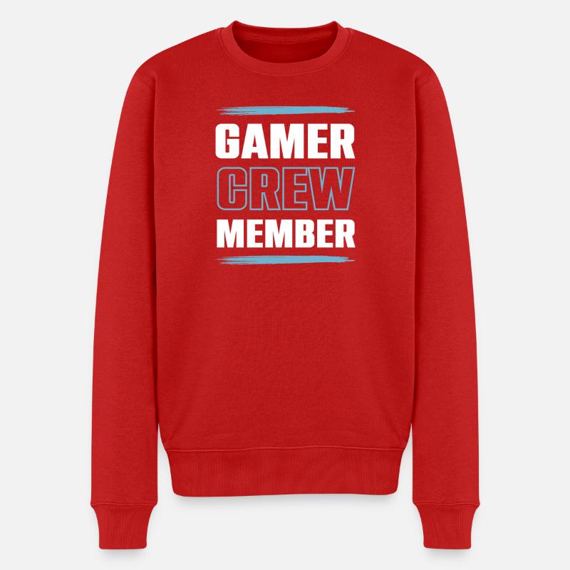Gamer Crew - Männer Premium Bio Pullover - Rot