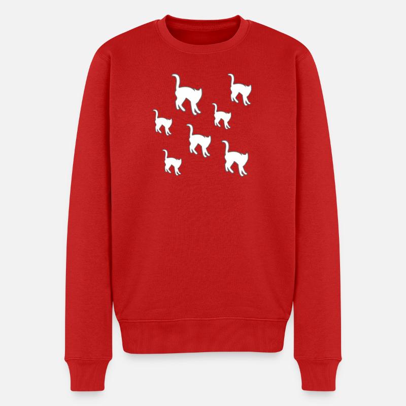 félin - Pull Premium bio Homme - rouge
