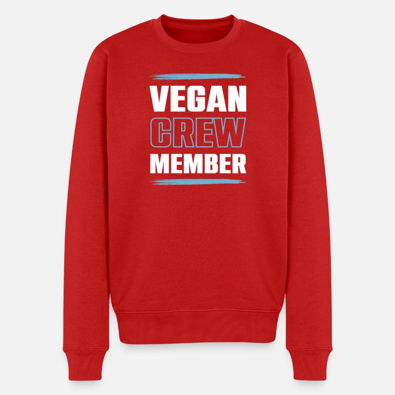 Vegan Crew - Männer Premium Bio Pullover - Rot