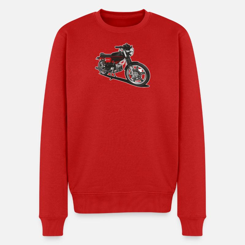 Illustration // Mobylette - Pull Premium bio Homme - rouge