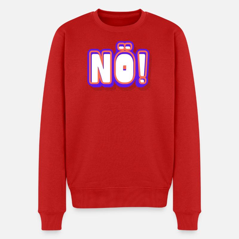 NO! Neon Pop Schriftkunst - Männer Premium Bio Pullover - Rot