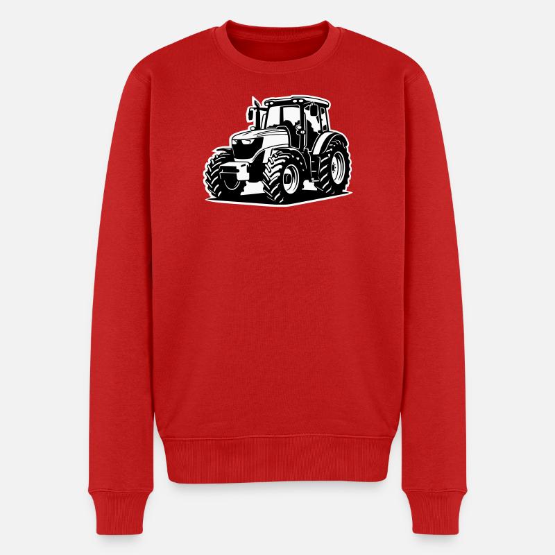 Traktor / Trecker / Schlepper (2-farbig) - Männer Premium Bio Pullover - Rot