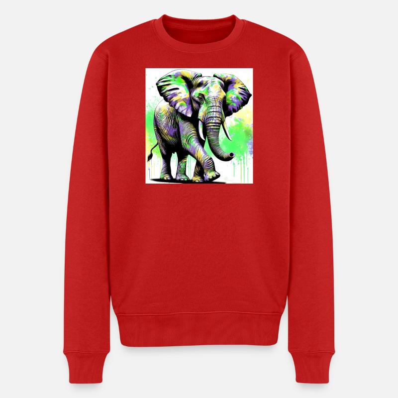 Elefant - Männer Premium Bio Pullover - Rot