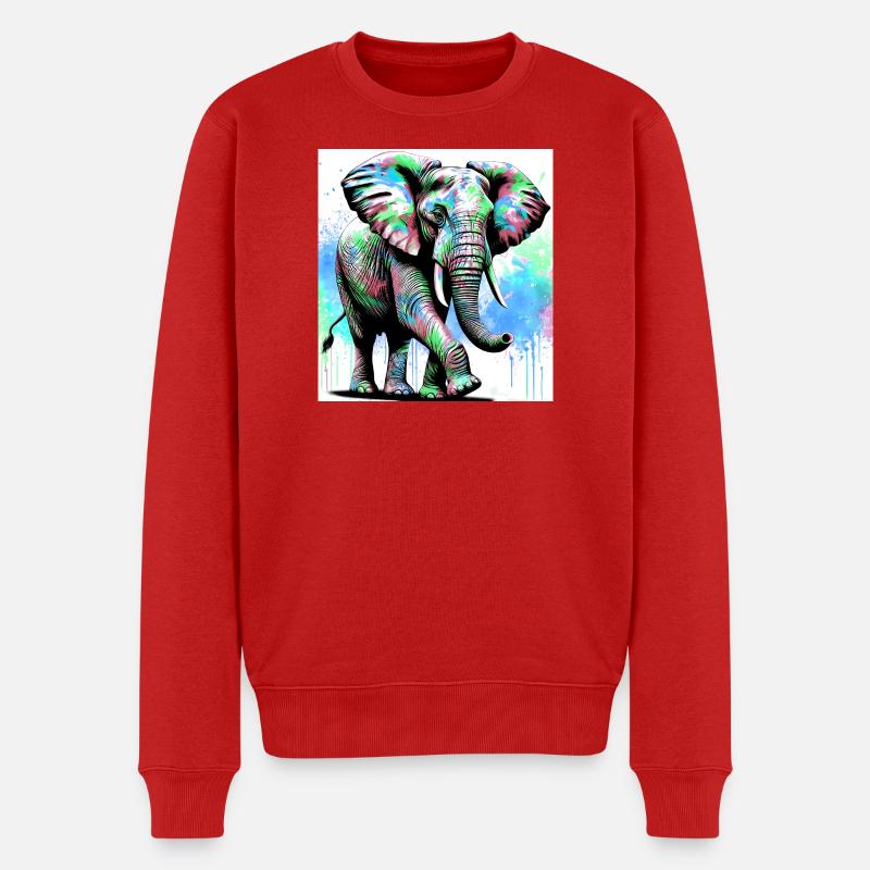 Elefant - Männer Premium Bio Pullover - Rot