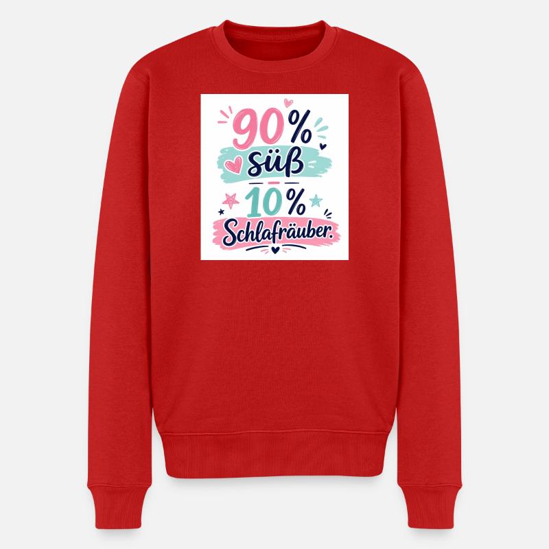 90% süß 10% Schlafräuber - Männer Premium Bio Pullover - Rot
