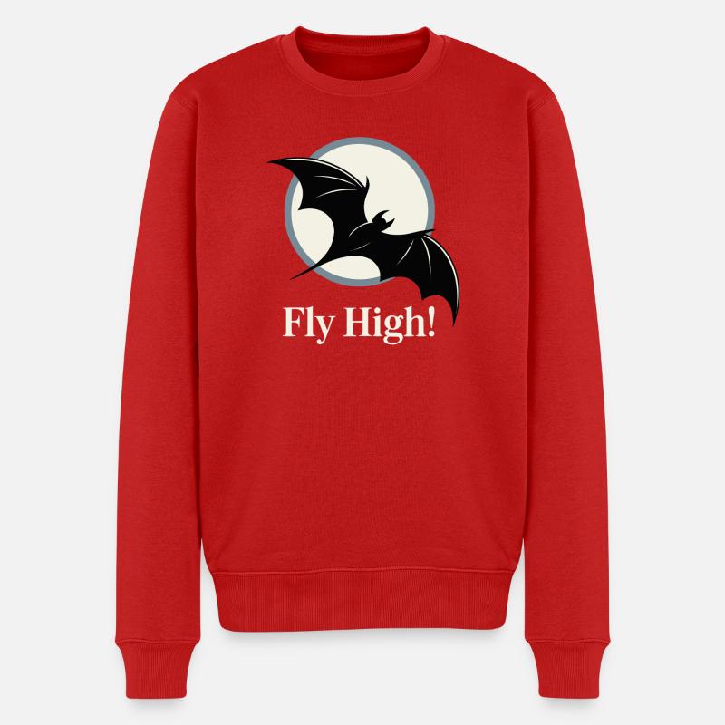 Mondbeschienener Fledermausflugtee - Männer Premium Bio Pullover - Rot