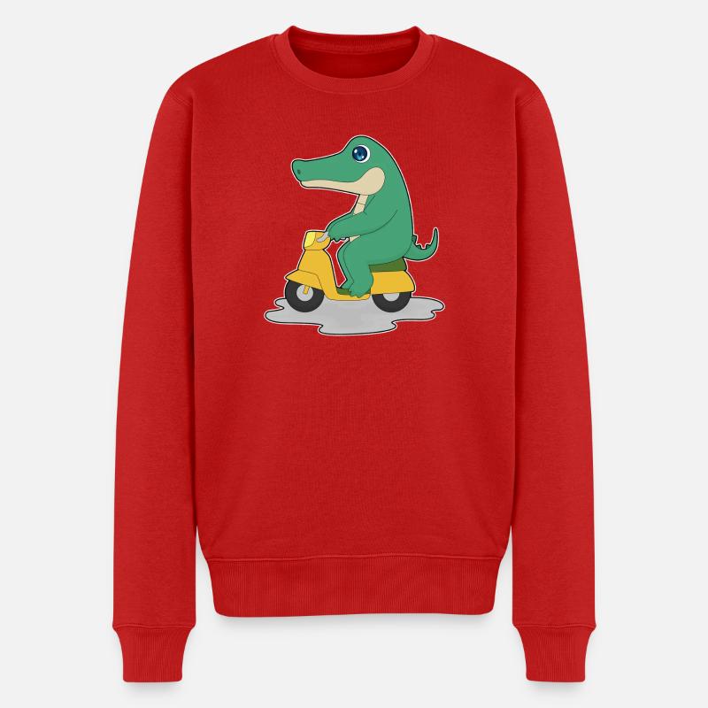 Crocodile Scooter - Pull Premium bio Homme - rouge