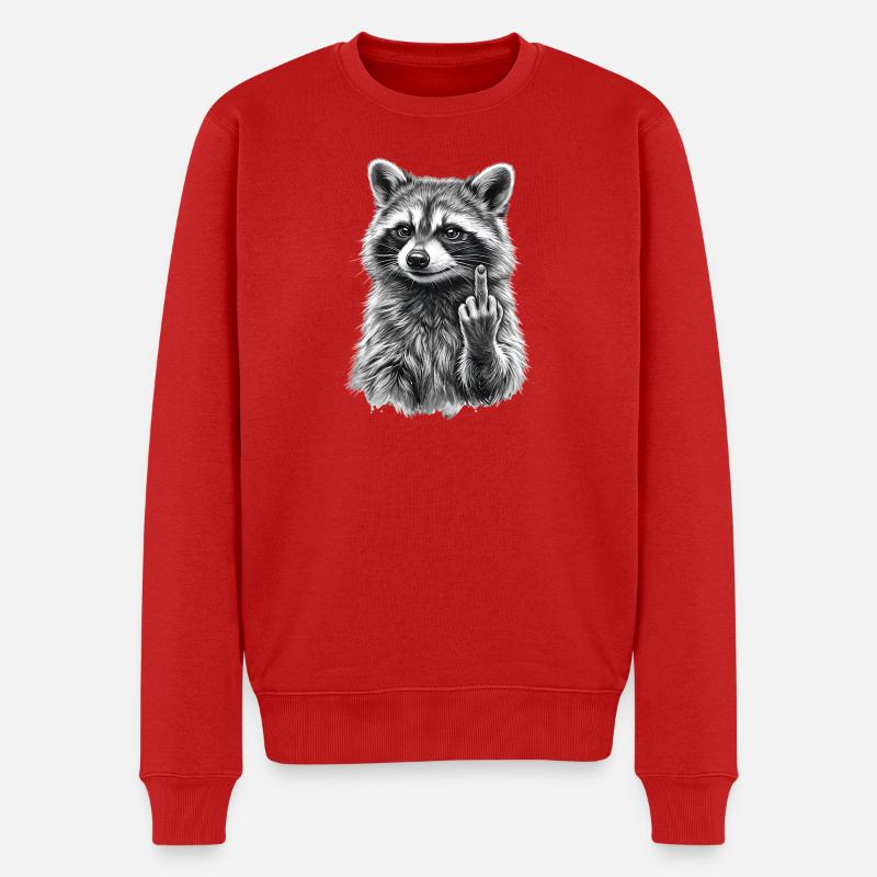 Grumpy Raccoon - Männer Premium Bio Pullover - Rot