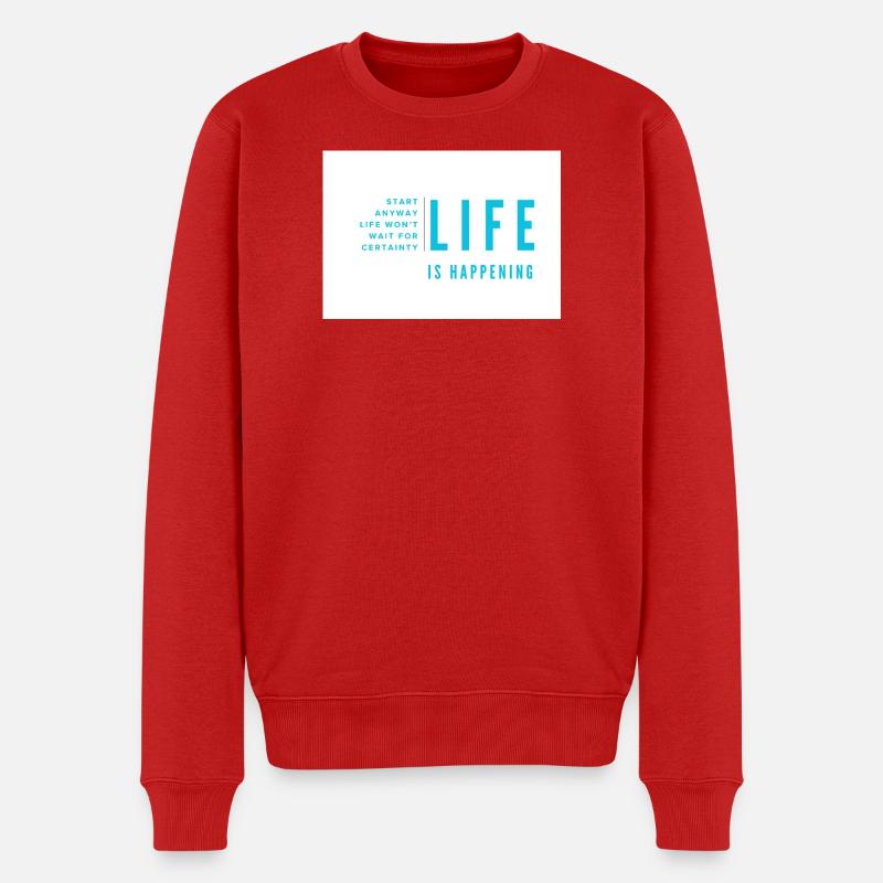 Das Leben passiert einfach - Männer Premium Bio Pullover - Rot
