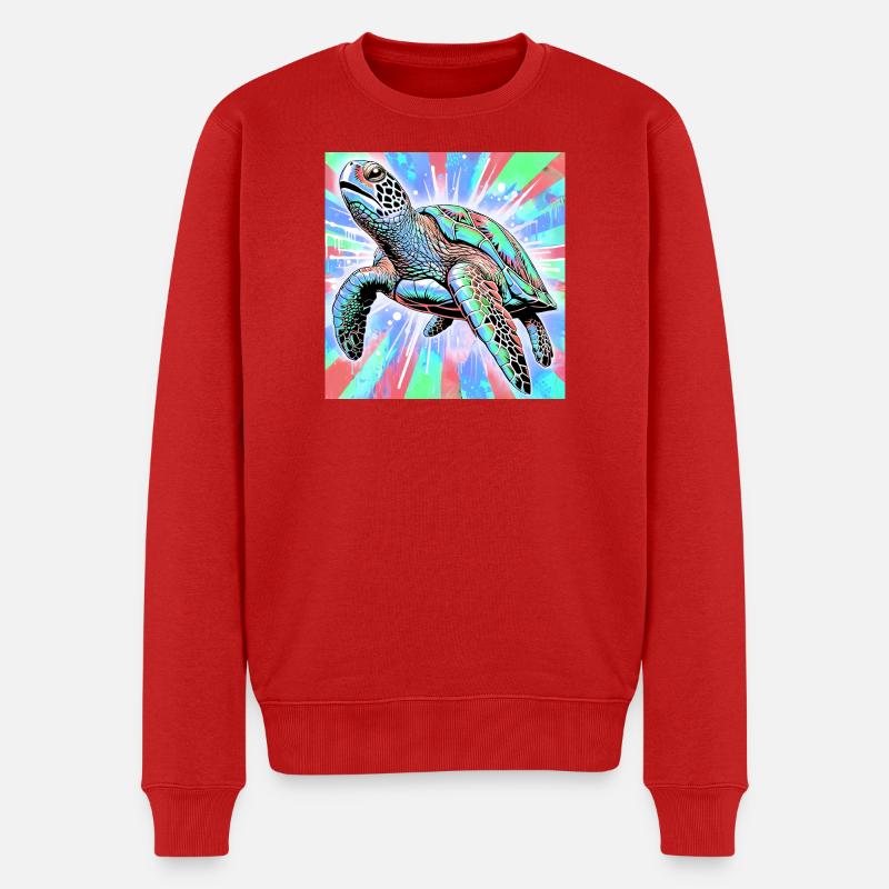 Schildkröte - Männer Premium Bio Pullover - Rot