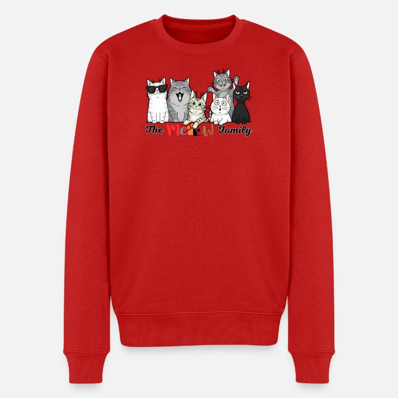 La Tribu des Chats Joyeux - Pull Premium bio Homme - rouge