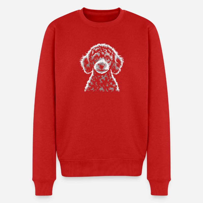 caniche toy - Pull Premium bio Homme - rouge