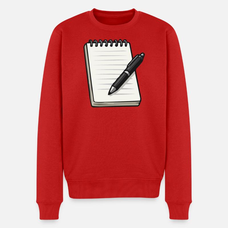 Notizheft - Männer Premium Bio Pullover - Rot