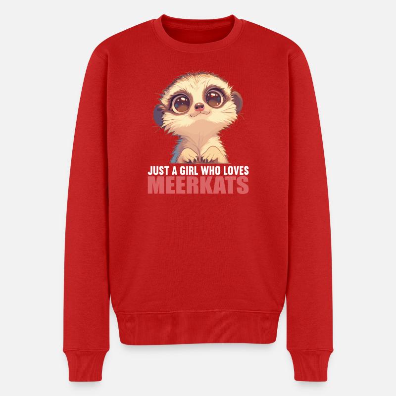 Meerkat Erdmännchen - Männer Premium Bio Pullover - Rot