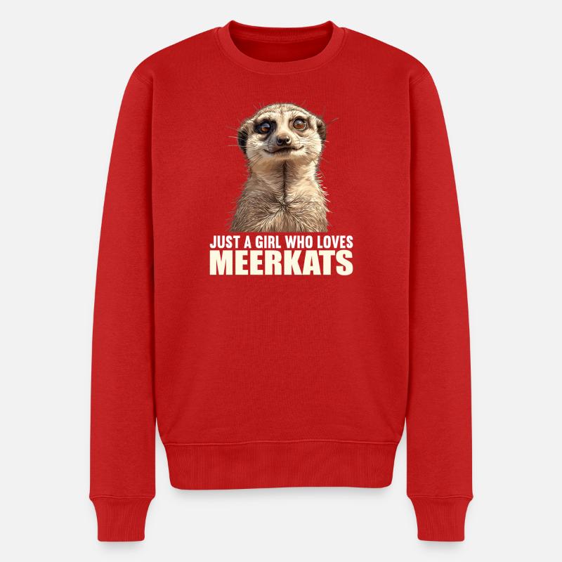 Meerkat Erdmännchen - Männer Premium Bio Pullover - Rot