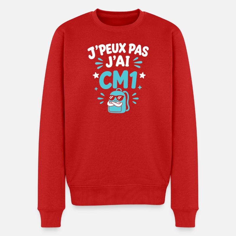 J'peux pas j'ai CM1 - Pull Premium bio Homme - rouge