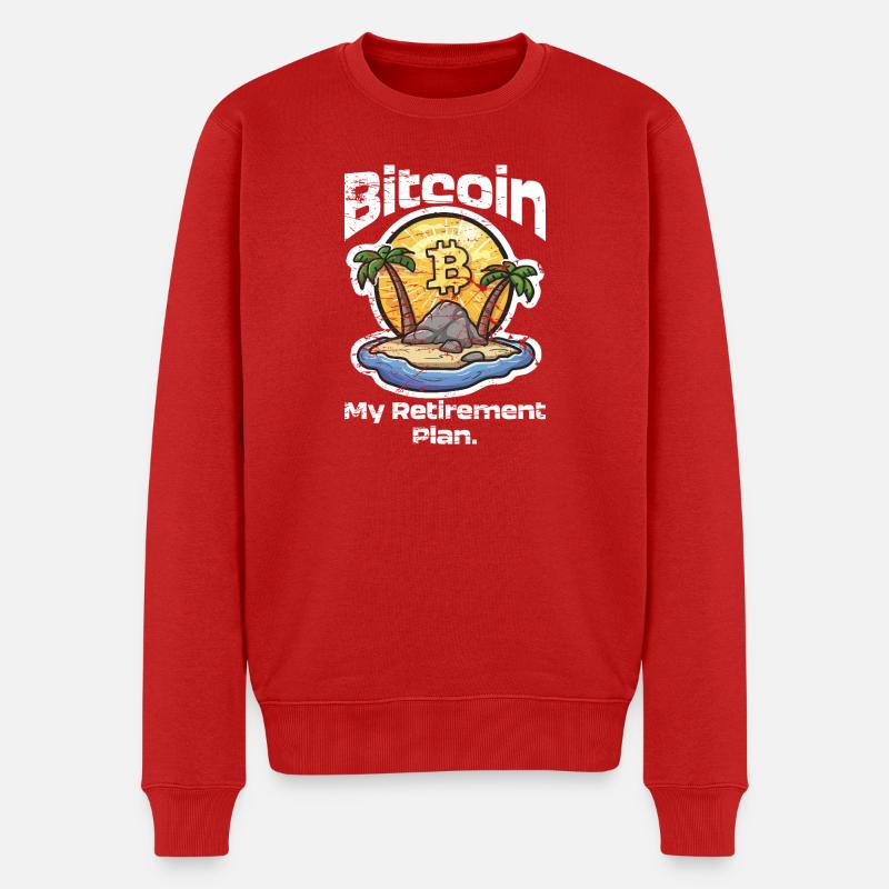 Planifier Bitcoin - Pull Premium bio Homme - rouge