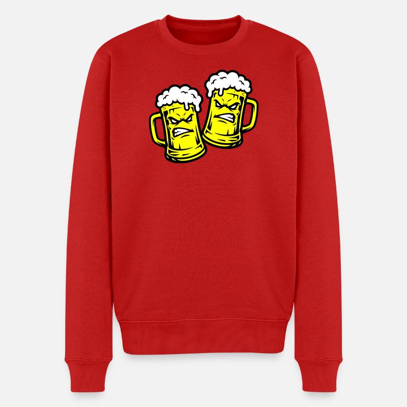 Bier Comic Bierglas - Männer Premium Bio Pullover - Rot
