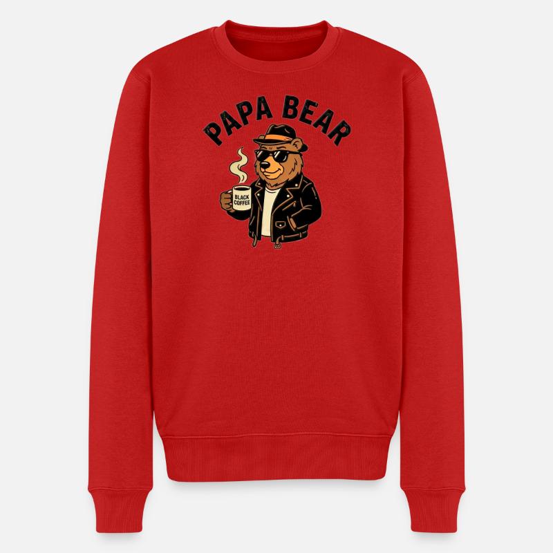 Papa Bear Kaffee-Rebellin - Männer Premium Bio Pullover - Rot