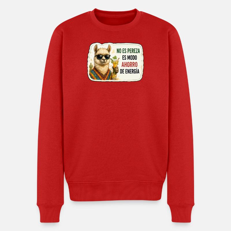 Modo ahorro de energía - Männer Premium Bio Pullover - Rot