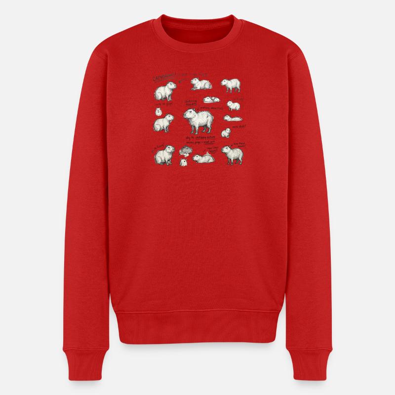 Parade de croquis de capybara - Pull Premium bio Homme - rouge