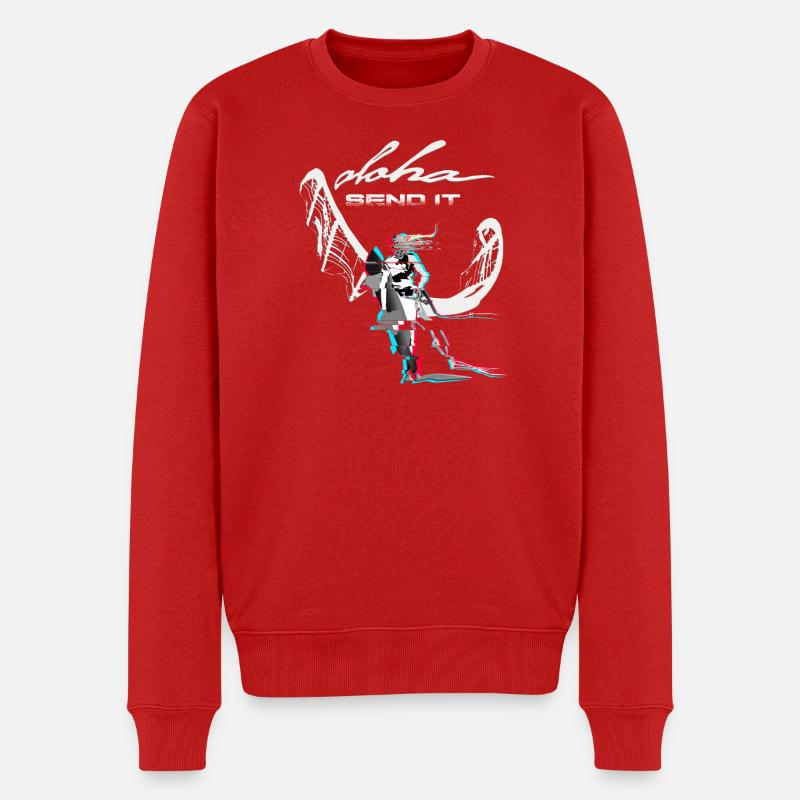 Kitesurferin - Männer Premium Bio Pullover - Rot