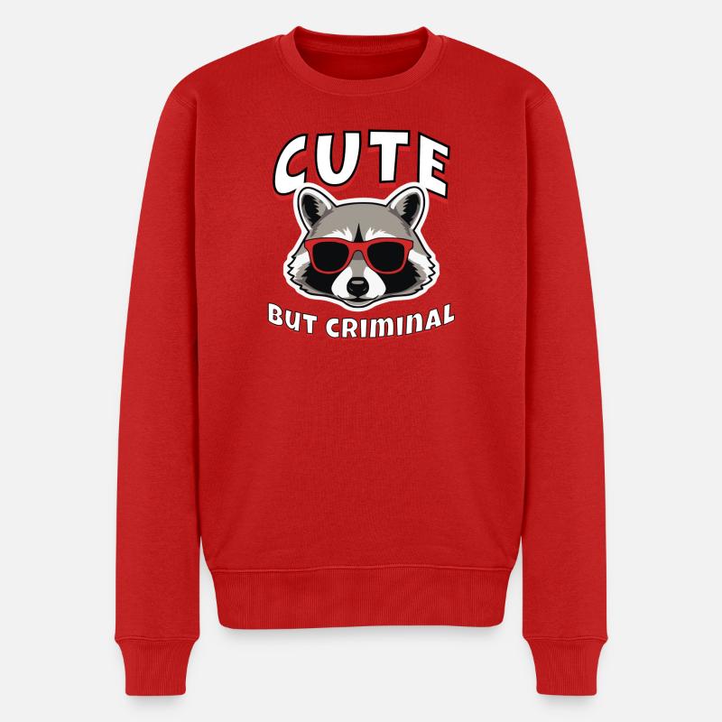 Raton laveur mignon mais criminel - Pull Premium bio Homme - rouge