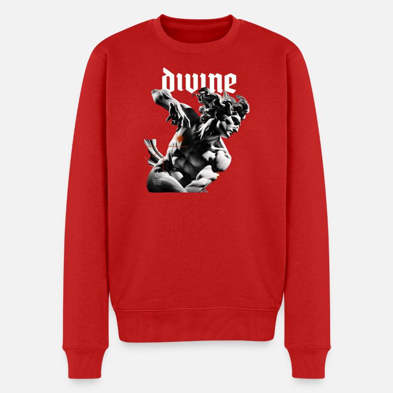 Divine Sculpture Noir - Pull Premium bio Homme - rouge