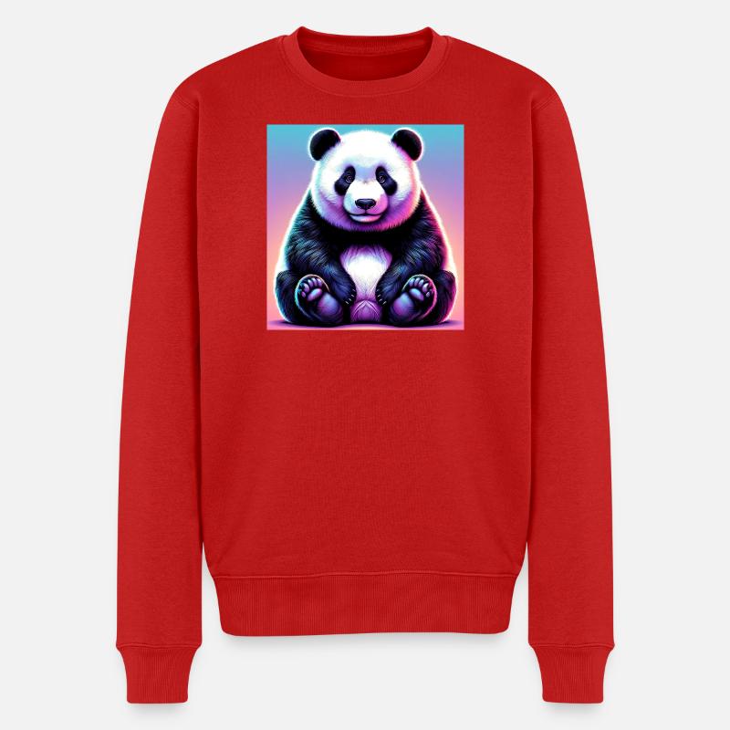 panda - Pull Premium bio Homme - rouge