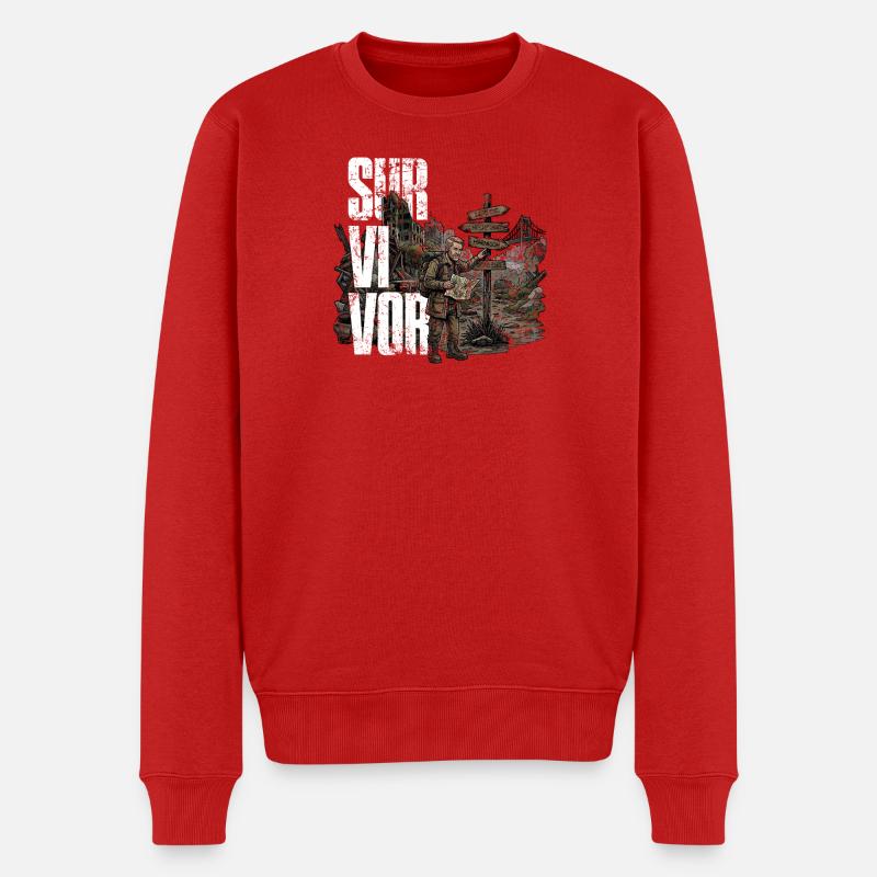 Survivant - Pull Premium bio Homme - rouge