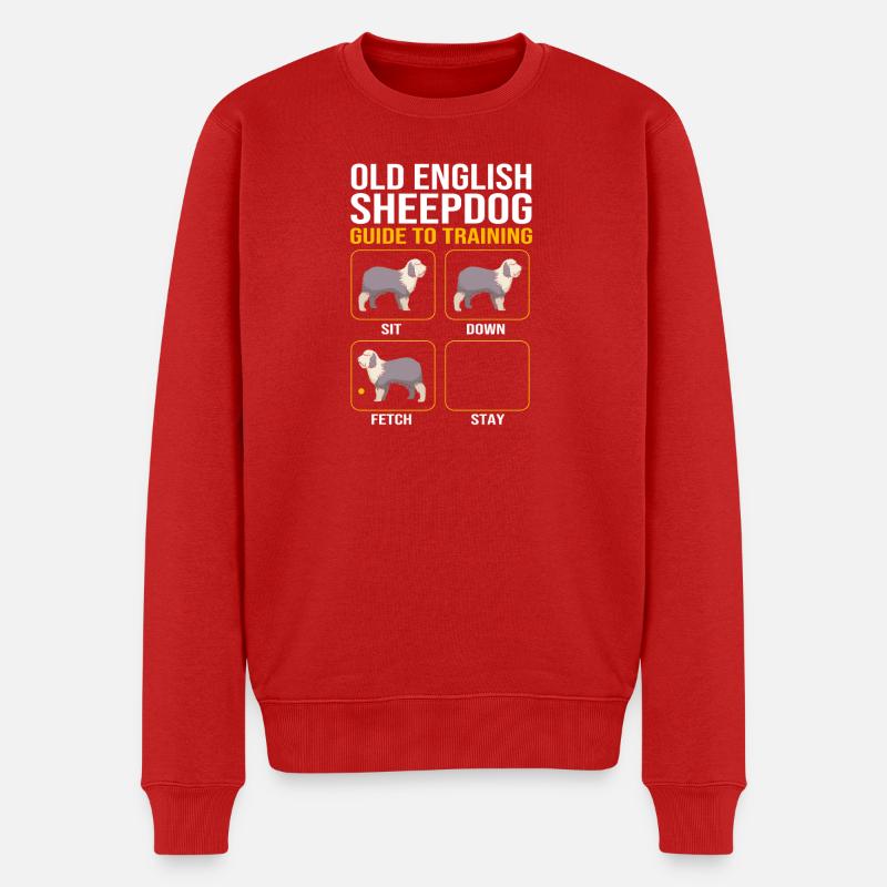 Englischer Schäferhund - Männer Premium Bio Pullover - Rot