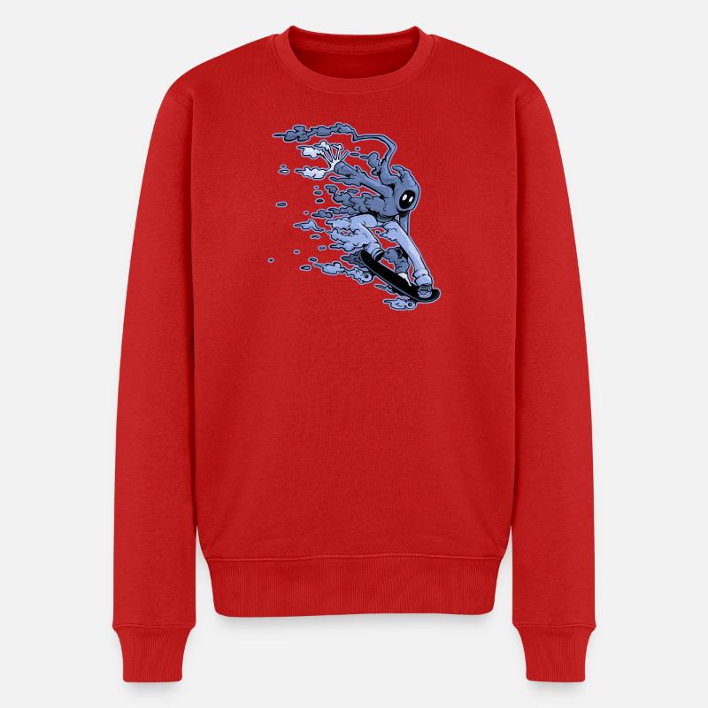 Cloud Skater in Melon Grab - Männer Premium Bio Pullover - Rot