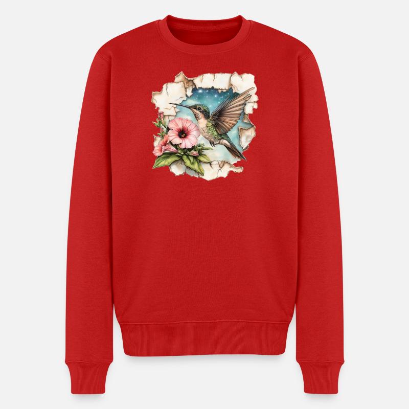 Kolibri - Männer Premium Bio Pullover - Rot