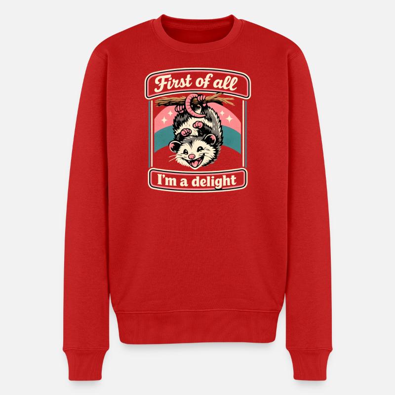 Zuerst bin ich ein Genuss - Männer Premium Bio Pullover - Rot