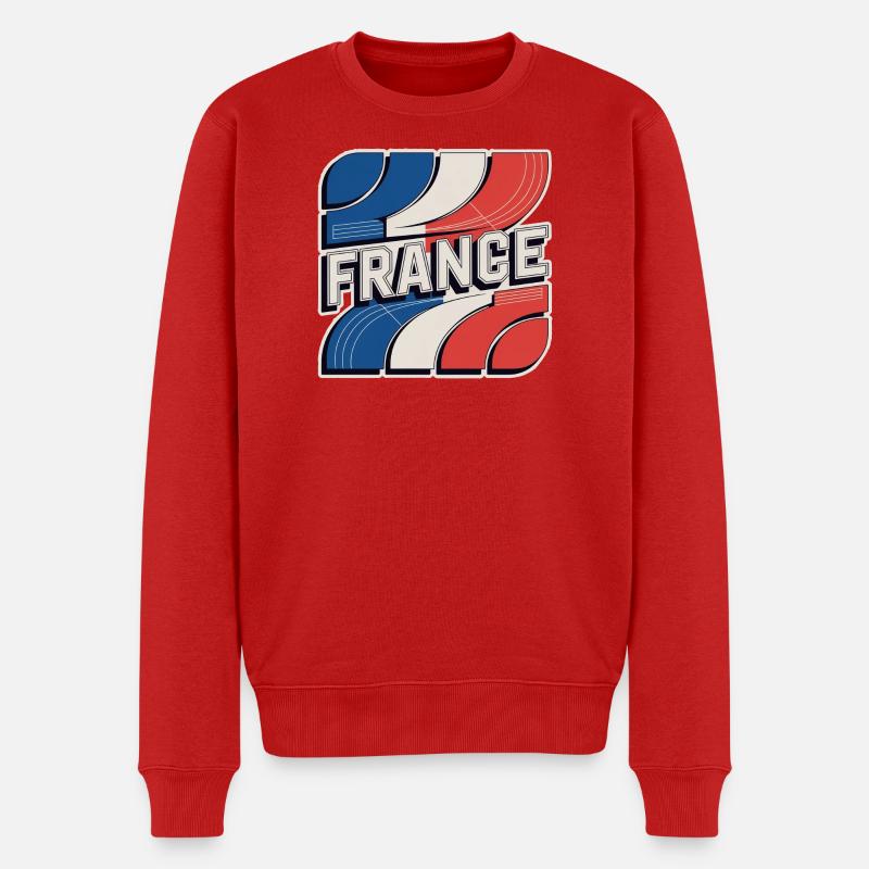 France - Männer Premium Bio Pullover - Rot