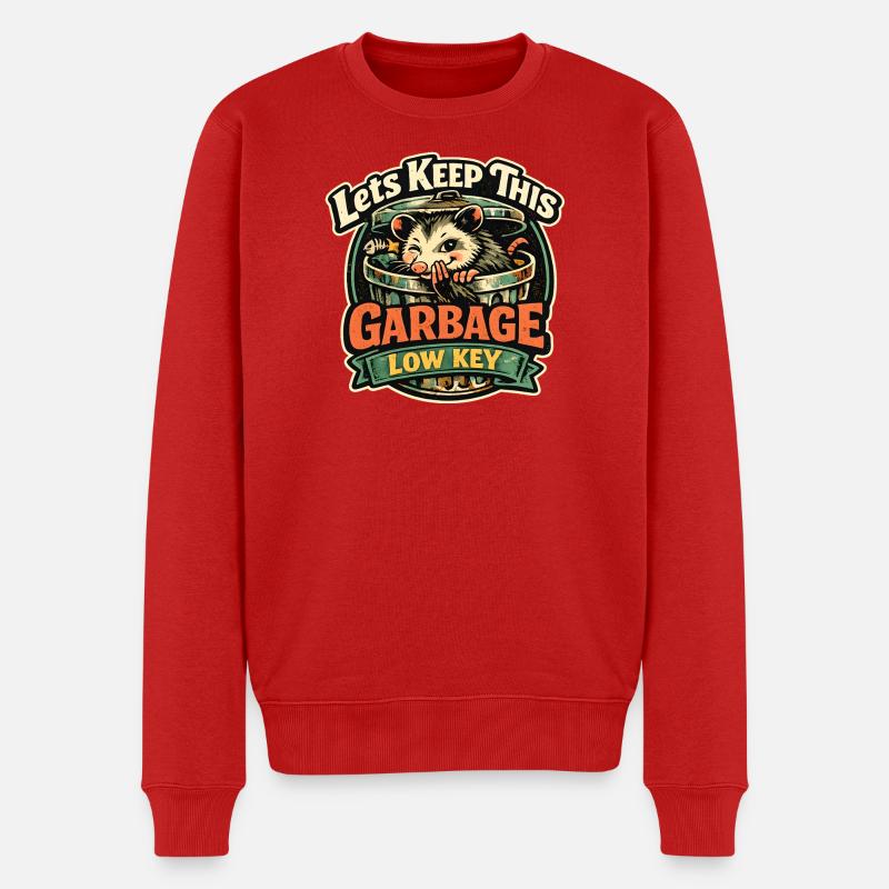 Garbage Low Key Waschbär - Männer Premium Bio Pullover - Rot