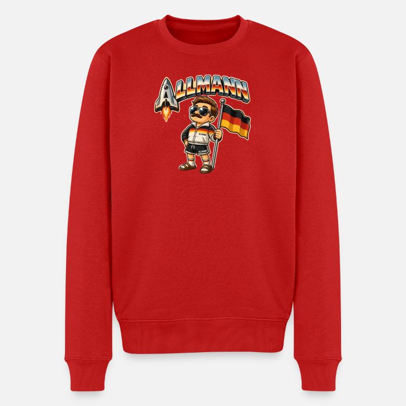 Allmann Manni - Männer Premium Bio Pullover - Rot