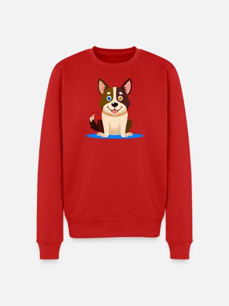 Kleiner bunter Hund (Comic) - Männer Premium Bio Pullover - Rot